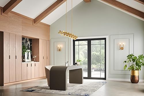 Miniatura 3 de Hinkley Ezra 45042HB - Aplique de pared con dos luces, forma única, brazos cuadrados fuertes, latón Heritage