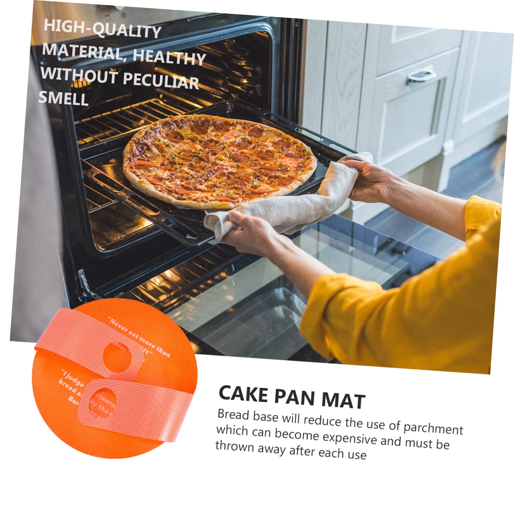 TOPBATHY 3pièces Tapis De Silicone Avec Mat De Pour Pâte Accessoire De Pâtisserie Antiadhésif Pour Four Réutilisable Et Facile à Nettoyer Orange