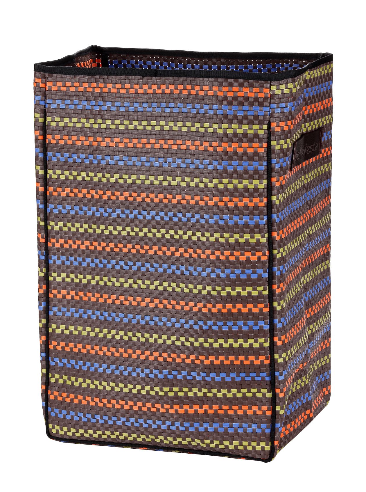Woven Vinyl Rectangle Adjustable Height Hamper, Mosaic Coffee