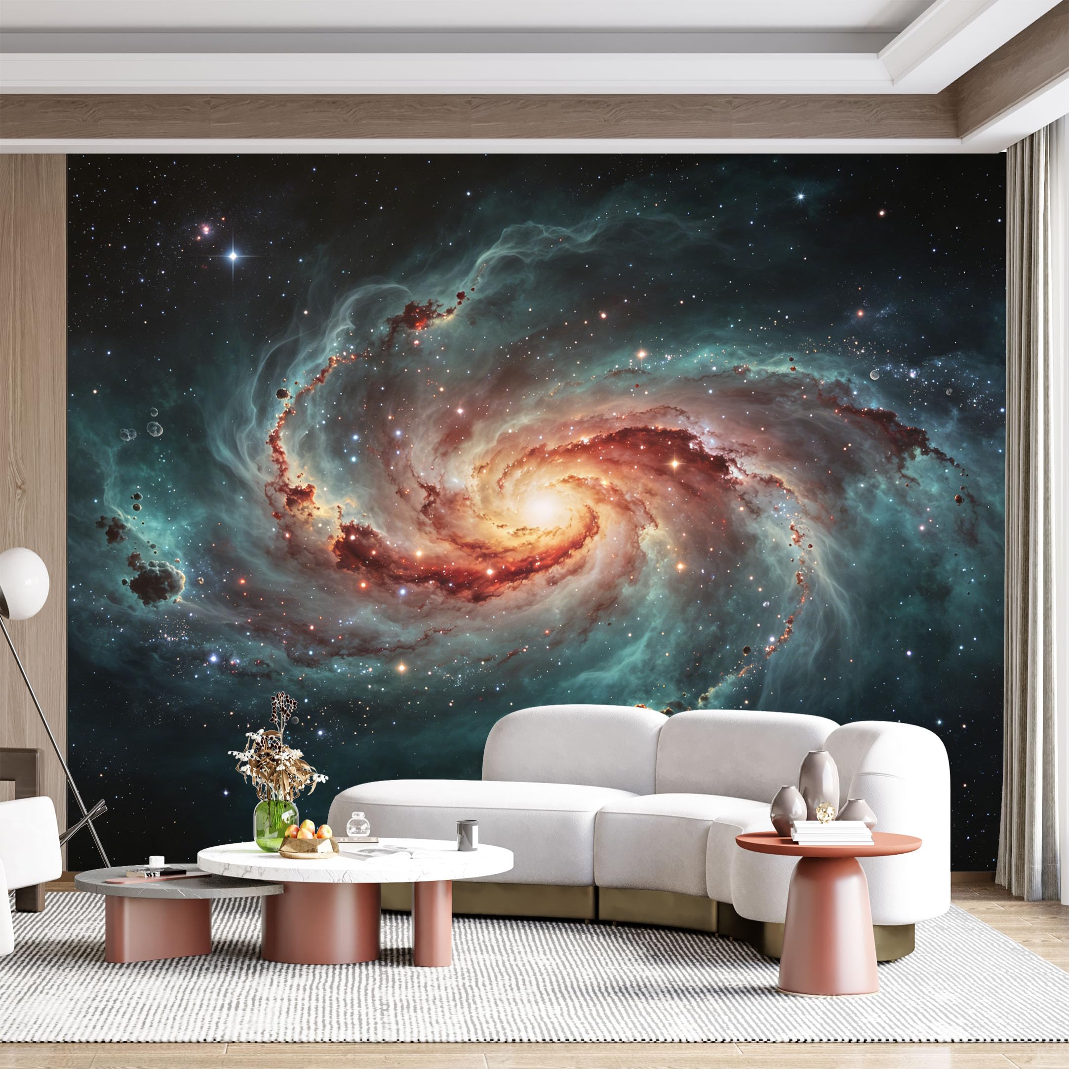 Custom Size Wall Mural Swirling Galaxy Cosmic Nebula Space Starry Sky Abstract Geometric SelfAdhesive Wall Fabric Removable for Home Office Decor