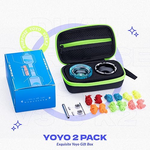 Miniatura 50 de MAGICYOYO K2 Crystal - Yoyo reactivo para niños, 2 yoyos profesionales, de doble función, para trucos con rodamiento no reactivo + 12 cuerdas +