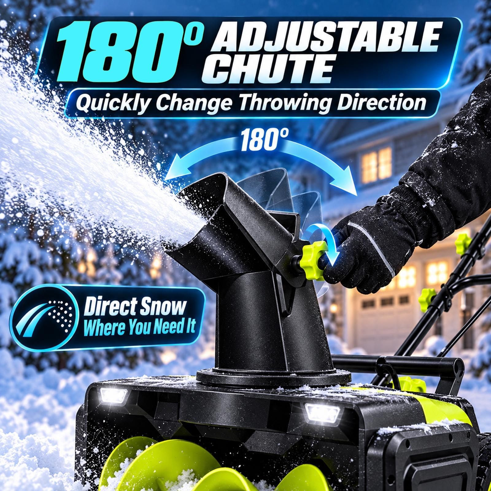 Fraise à Neige sur Batterie 40V, 50 cm pour Allées et Trottoirs 2Batteries
