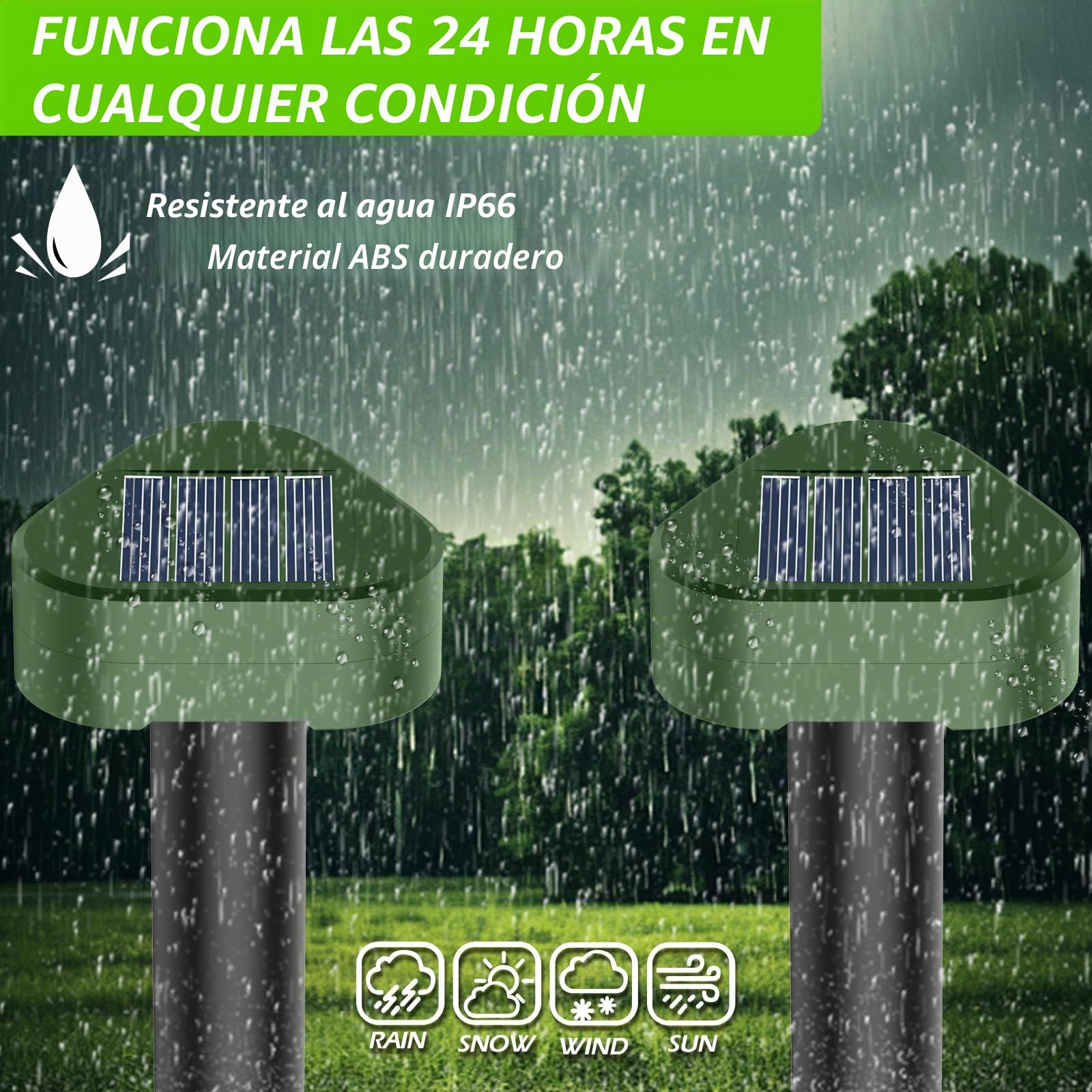 Solar Ultrasónico Ahuyentador de Topos 4 Piezas, Impermeable Repelente para Ratas Ultrasónico Solar Se Utiliza para Repeler Topos, Topillos, Serpientes y Lagartos Protege el Césped y Los Jardines