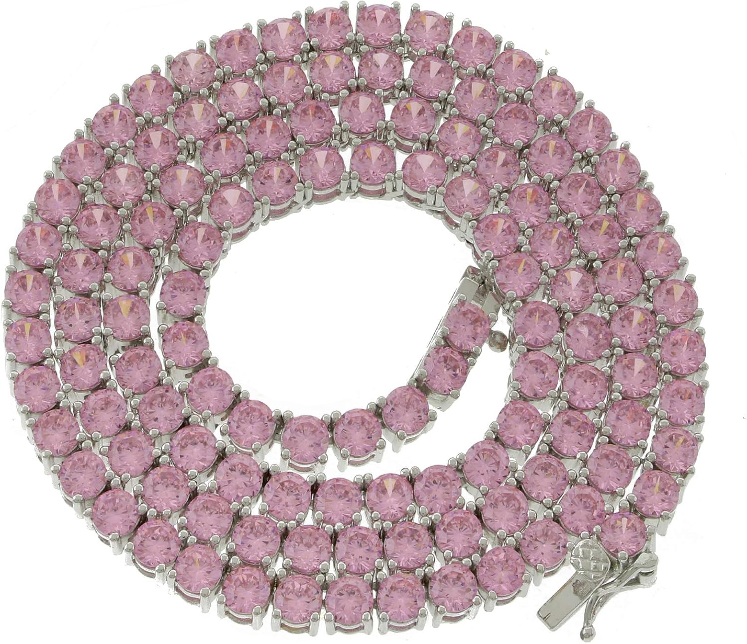 Unisex NEW 4mm 1 Row Tennis Necklace Choker Chain Lab Created Diamonds 4MM Solitaires Multi Color 16-24 inches Brcelet 6.5-9 inches
