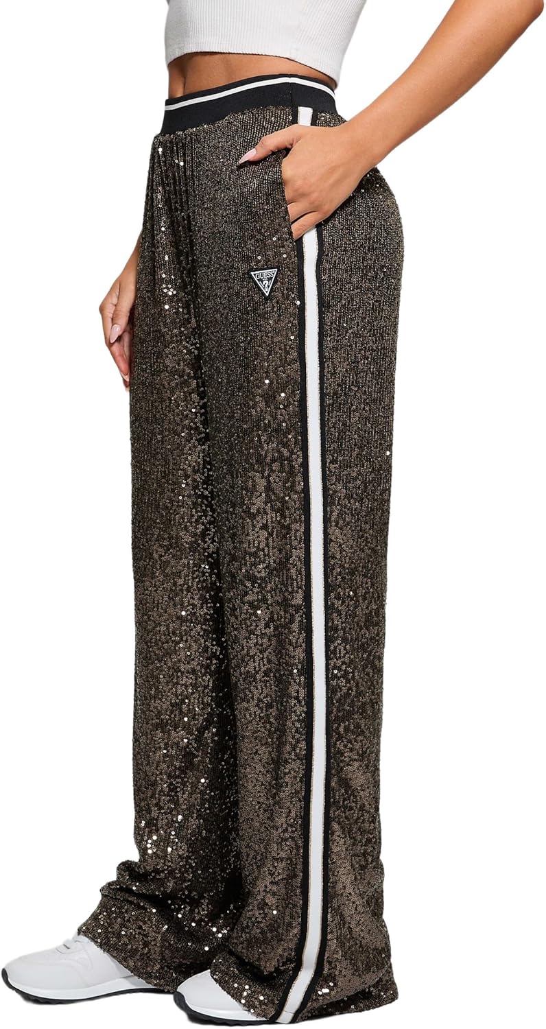 GUESS Womens Mini Sequins Straight Long Pants - Image 4