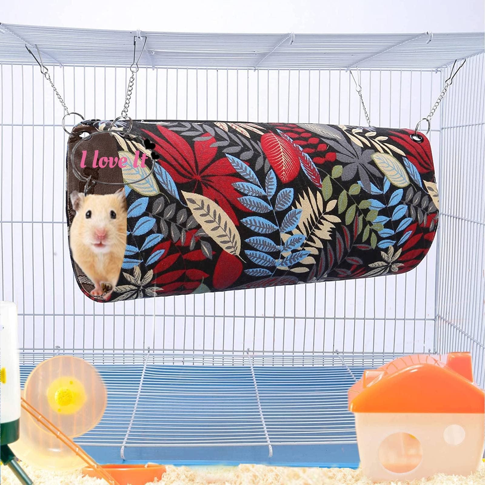QeeHeng Hamac d'été pour Furet, Rat, Cochon d'Inde, lit Frais et Doux pour Petits Animaux pour Hamster, écureuil, Chinchilla, Planeur de Sucre pour Jouer au Repos, Accessoires de Cage à Suspendre - 5