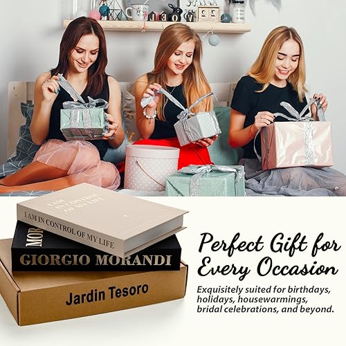 Miniatura 8 de Libros decorativos para decoración del hogar, juego de 2 libros falsos para decoración, caja de almacenamiento de libros falsos que mejora tu mesa