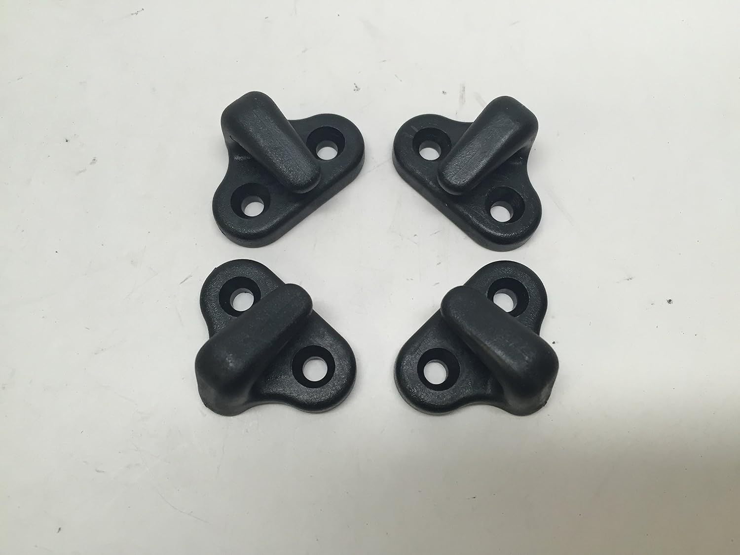 Marine Boat Canoe Kayak 4 PCS Black POM Double Hole Lashing Hook 0.15" Hole Size