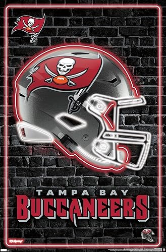 Trends International NFL Tampa Bay Buccaneers - Póster de pared con casco neón 23, 22.37 x 34.00 pulgadas, versión de alta calidad sin marco