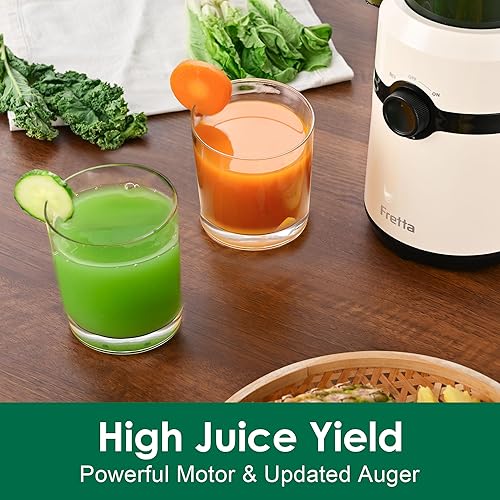 Miniatura 6 de Exprimidor de prensa en frío, máquinas exprimidoras de masticación lenta con canal de alimentación grande de 4.25 pulgadas, se adapta a frutas y