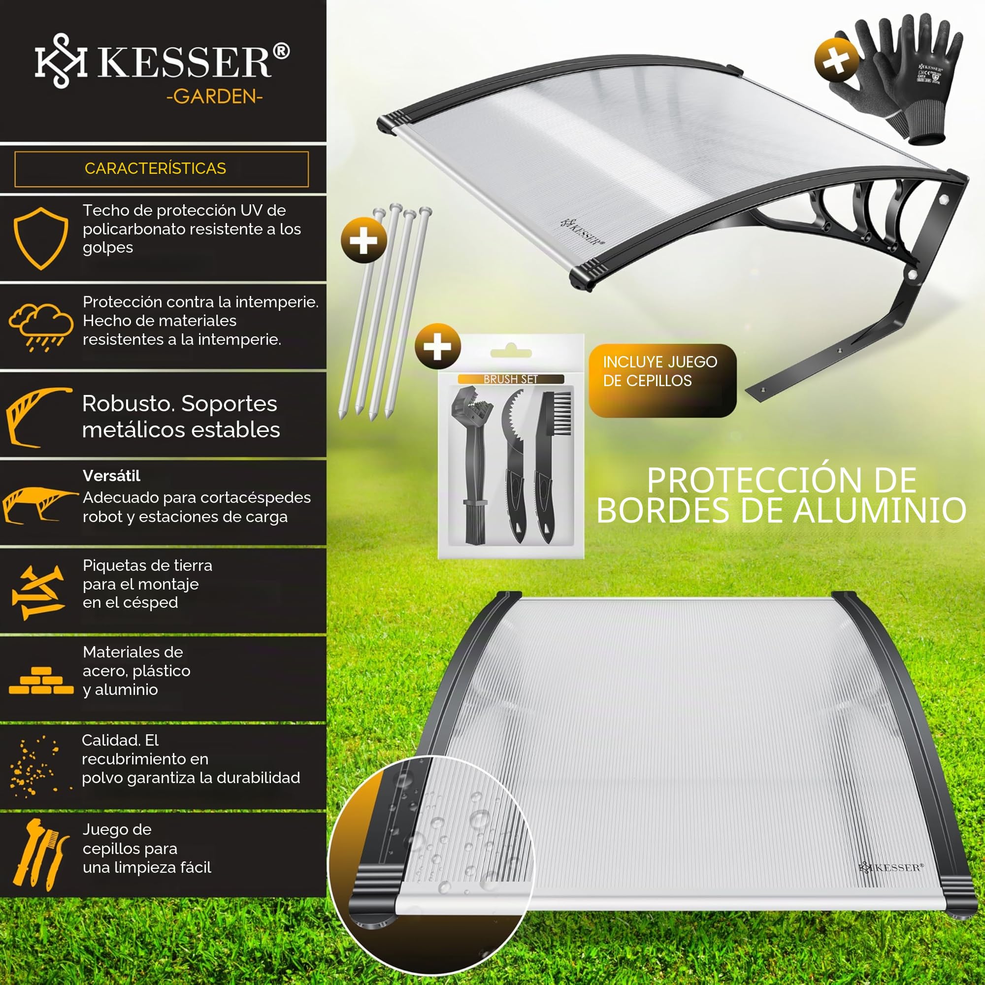 KESSER® Garaje para Robot cortacésped, Cobertura para Robot cortacésped, cortacésped robótico, jardín Resistente a la Intemperie, Incluye Material de Montaje, Dimensiones 82 x 103 x 47 cm.