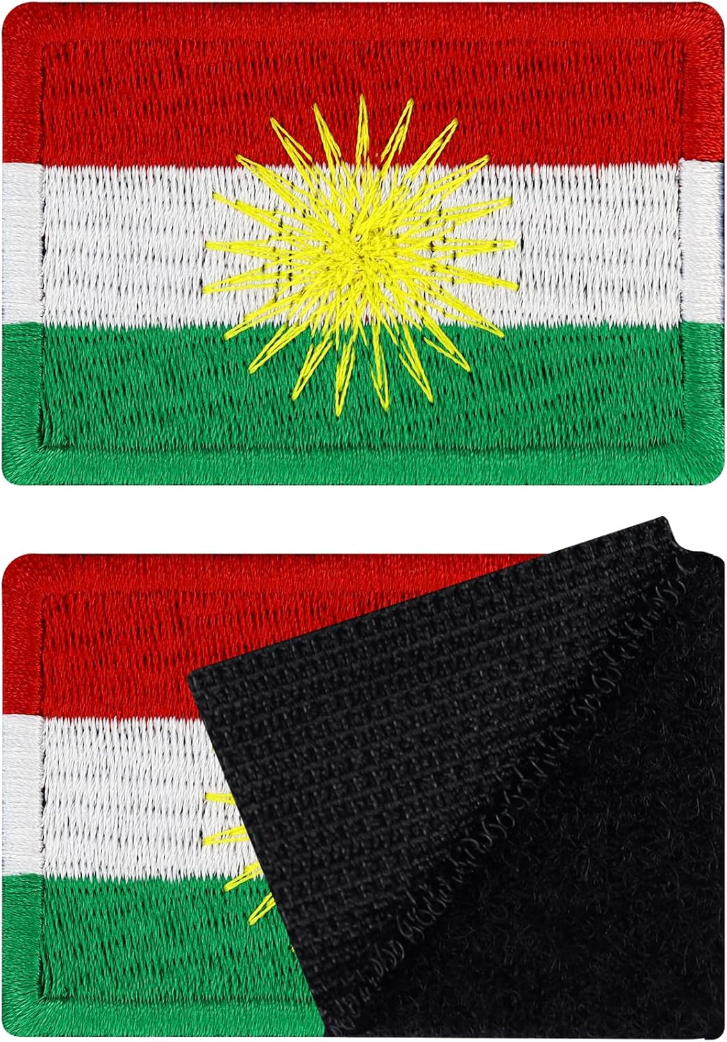 Kurdistan Flag Patch - Premium Embroidered Appliqué - Middle Eastern - Foto 6