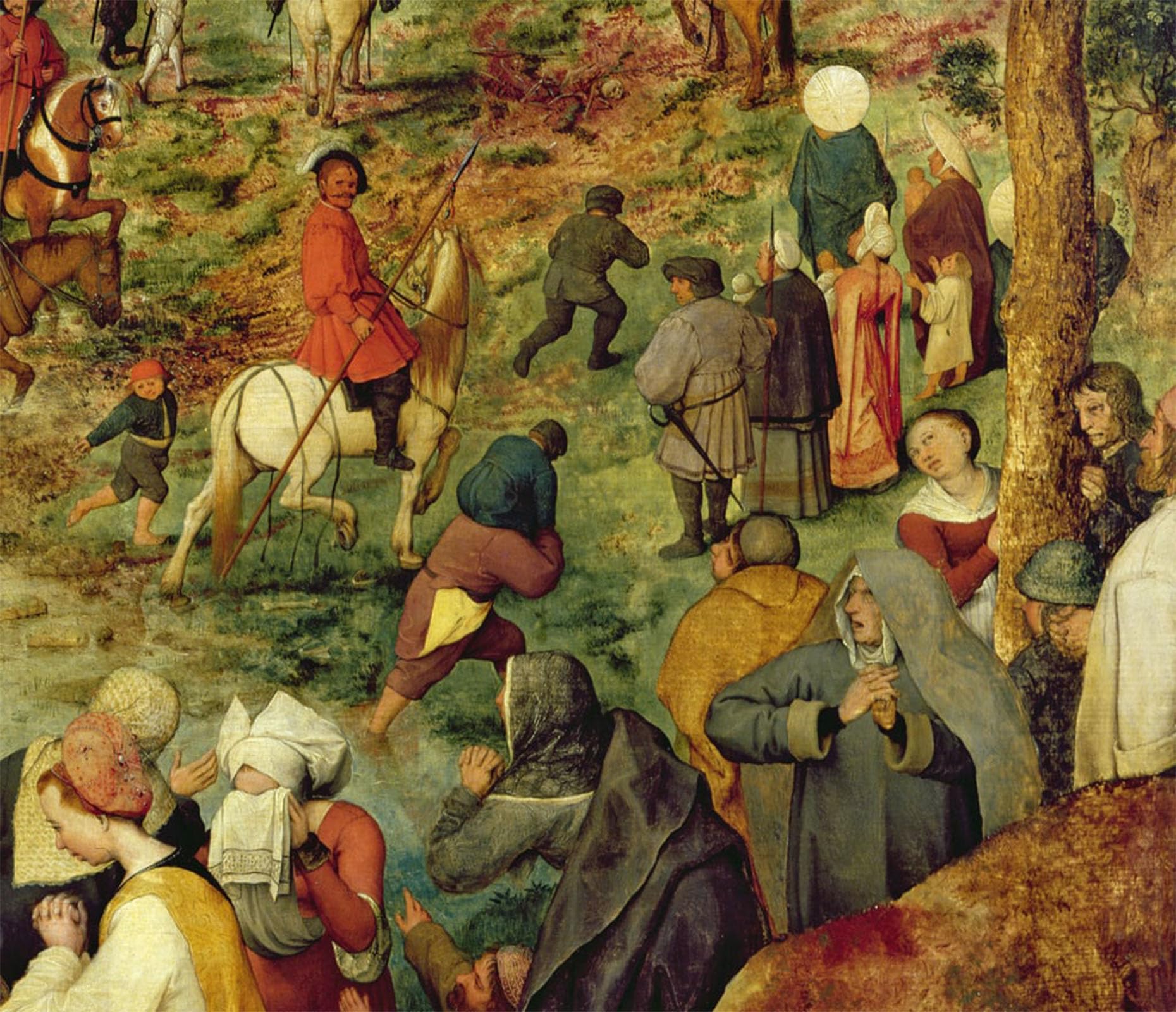 POSTERIIk Vintage Classic Picture Landscape Artwork the Road to Calvaryoil on Detail of by Pieter Bruegel the Elder Portrait Canvas Painting for Office Home Decor 60x90cm