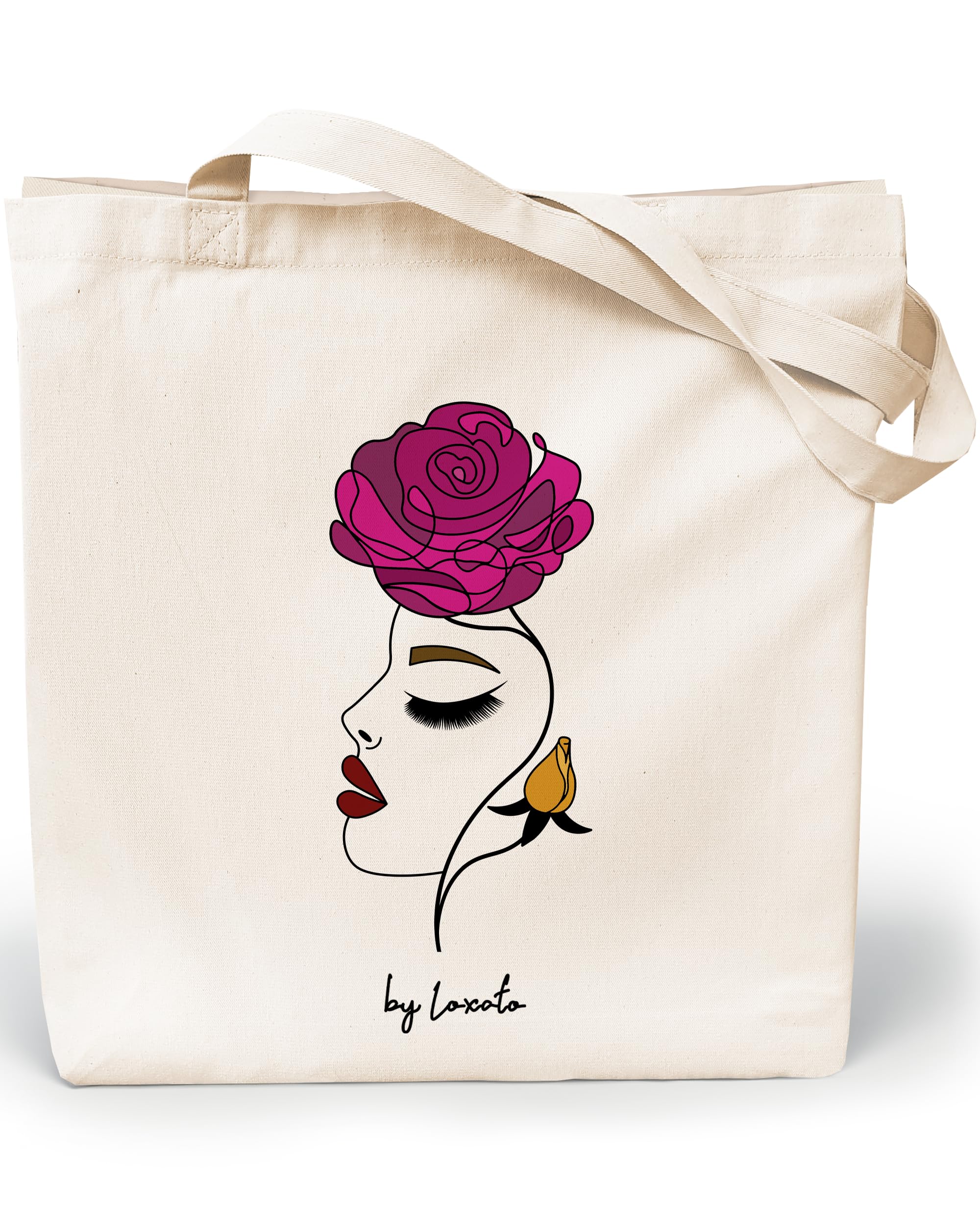 Bolsa Tela Tote Bag - Bolsos Bandolera Mujer - Bolsas de Algodón Natural 100% Reutilizables - Extra Ancho 8cm Asas Largas 70cm 220 gr/m2 - Bolsas de Tela Bonitas — view 21