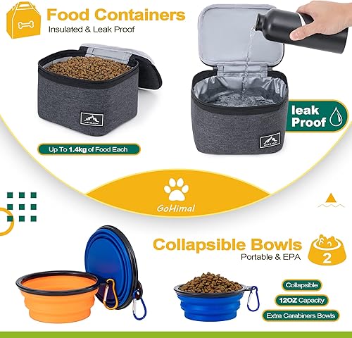 Miniatura 4 de Kit de bolsa de viaje para perros para suministros, bolsa de viaje grande para mascotas para perros, práctica funda de equipaje, viajes nocturnos y