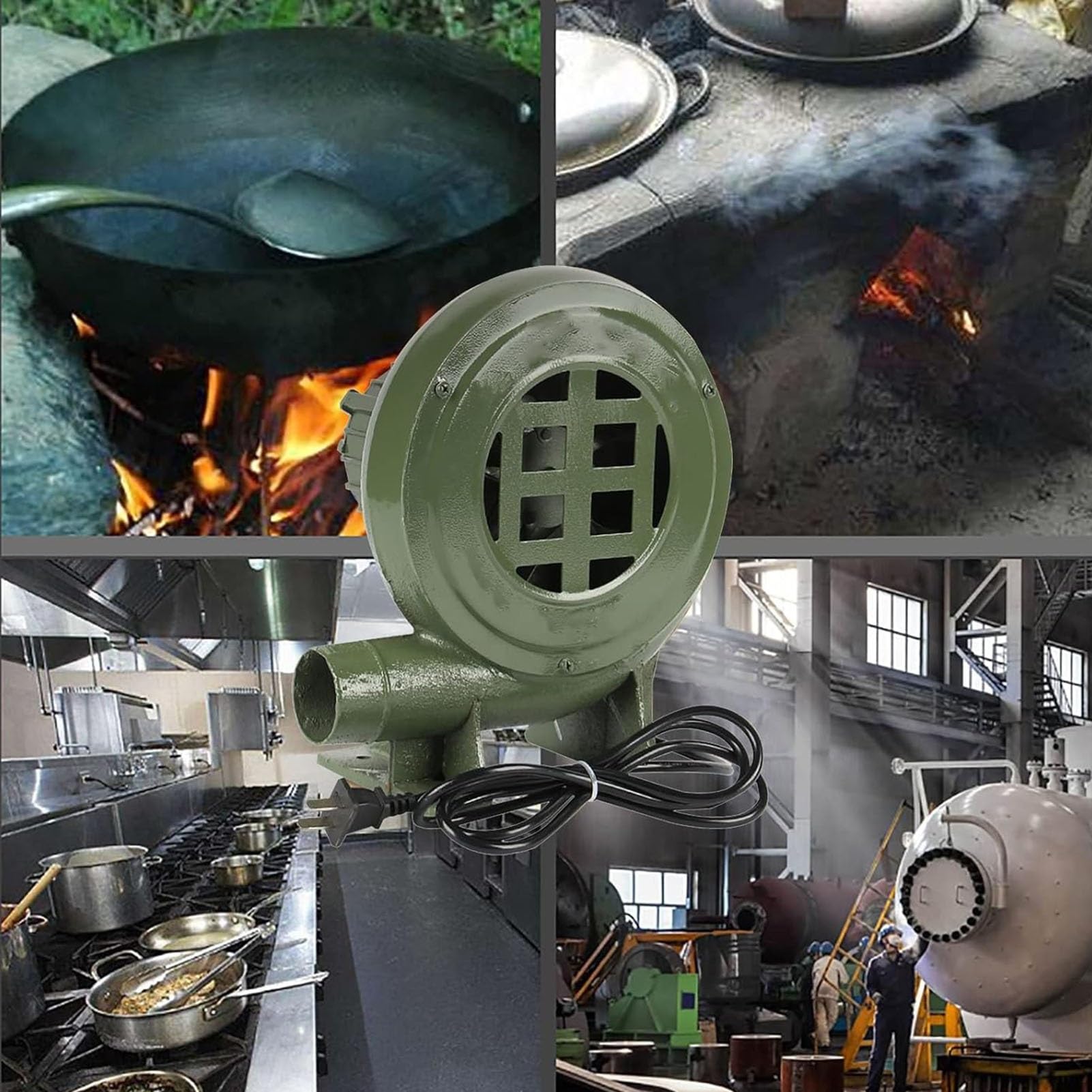 Hinchable Ventilador De Aire Eléctrico - 220V Soplador De Aire Eléctrico Centrífugo, BBQ Que Cocina El Ventilador Manual, Parrilla del Encendedor del Carbón De La Fan, para Camping/Picnic(40W)