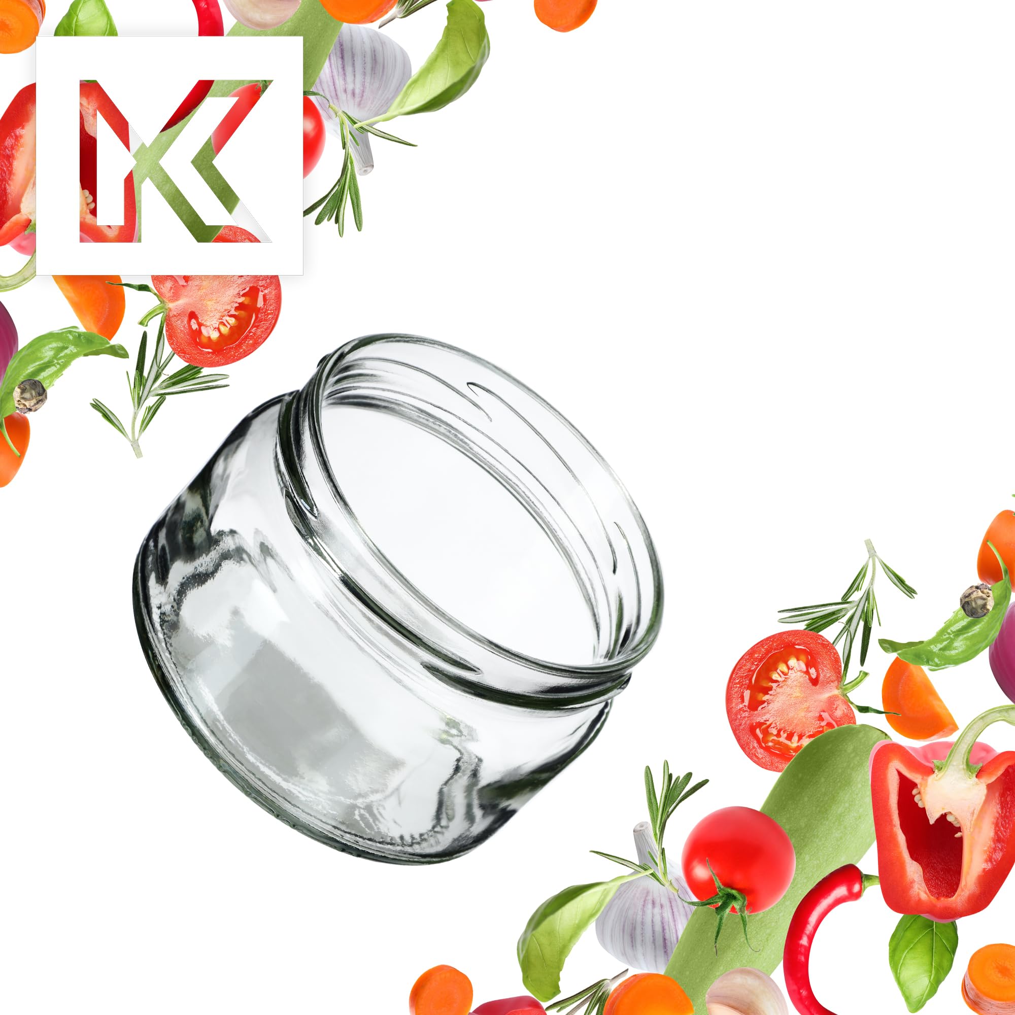 KADAX Juego de 10 tarros para mermelada de 250 ml con tapa de rosca Ø 82 mm en estilo folclórico I - hermético, apto para lavavajillas, ideal para mermelada, chutneys, verduras encurtidas, carne