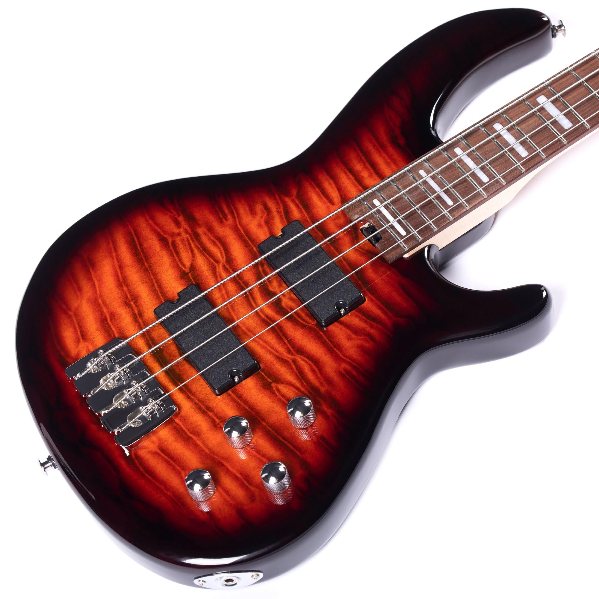 Gitara Elektryczna Gitara Elektryczna Basowa Chromowane Gałki Palisander Podstrunnica Miłośnik Muzyki Profesjonalna Gra(Light Brown)