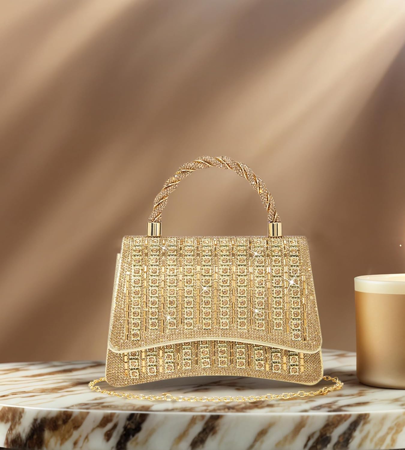 Rhinestones Clutch Purse for Women Sparkly Shoulder Bag and Handbags for Wedding Party Evening Crossbody Bag - Image 3