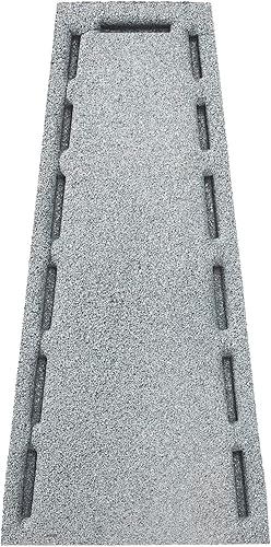 Rubberific Bloque de salpicaduras de goma de alta calidad, protector contra la lluvia, extensor de drenaje texturizado de piedra (paquete de 3, gris)