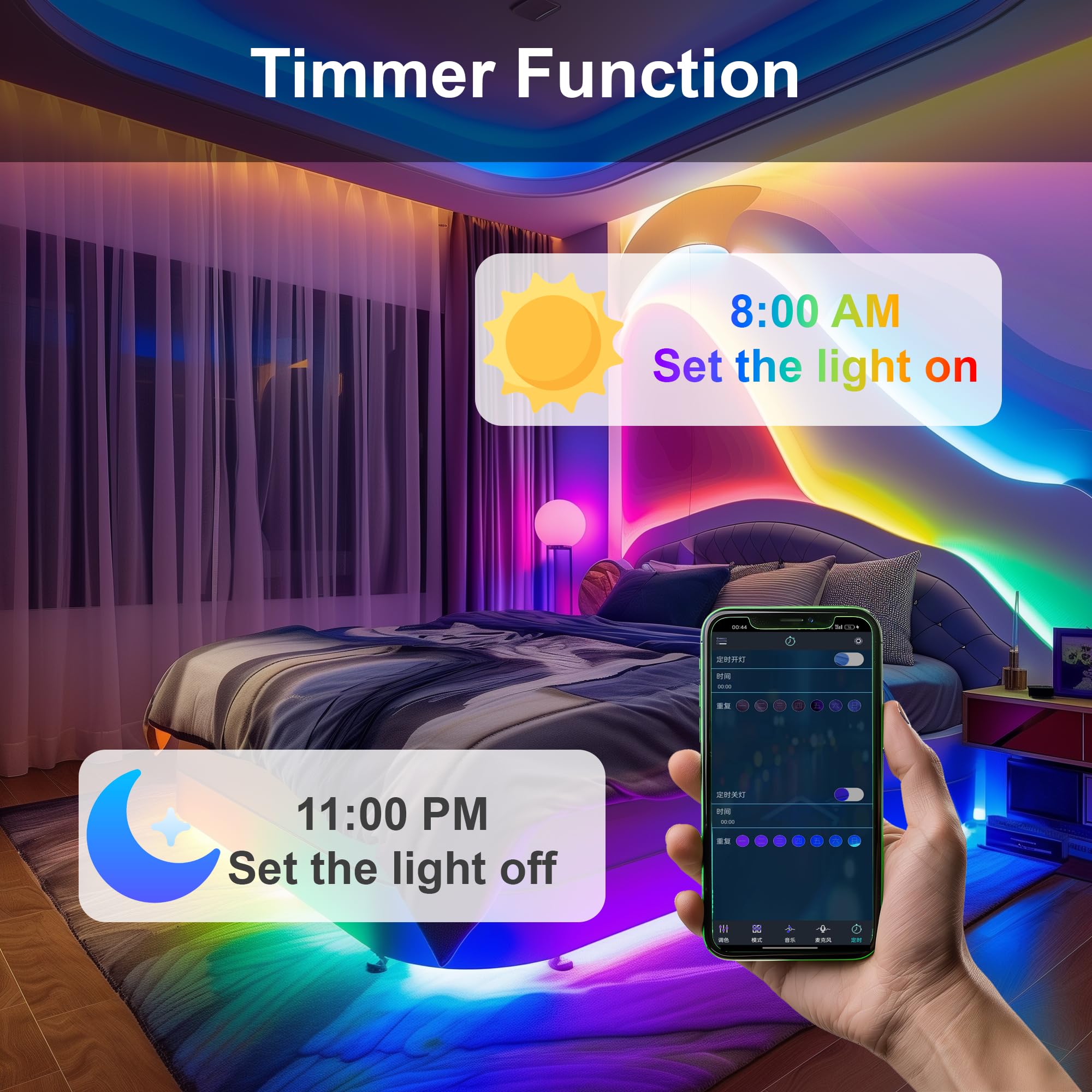 RGB+IC COB LED Strip 5m, 24V WS2811 COB LED Strip Light, Pixel Addressable RGB LED Tape, Colour Chasing Strip Lights - Image 2