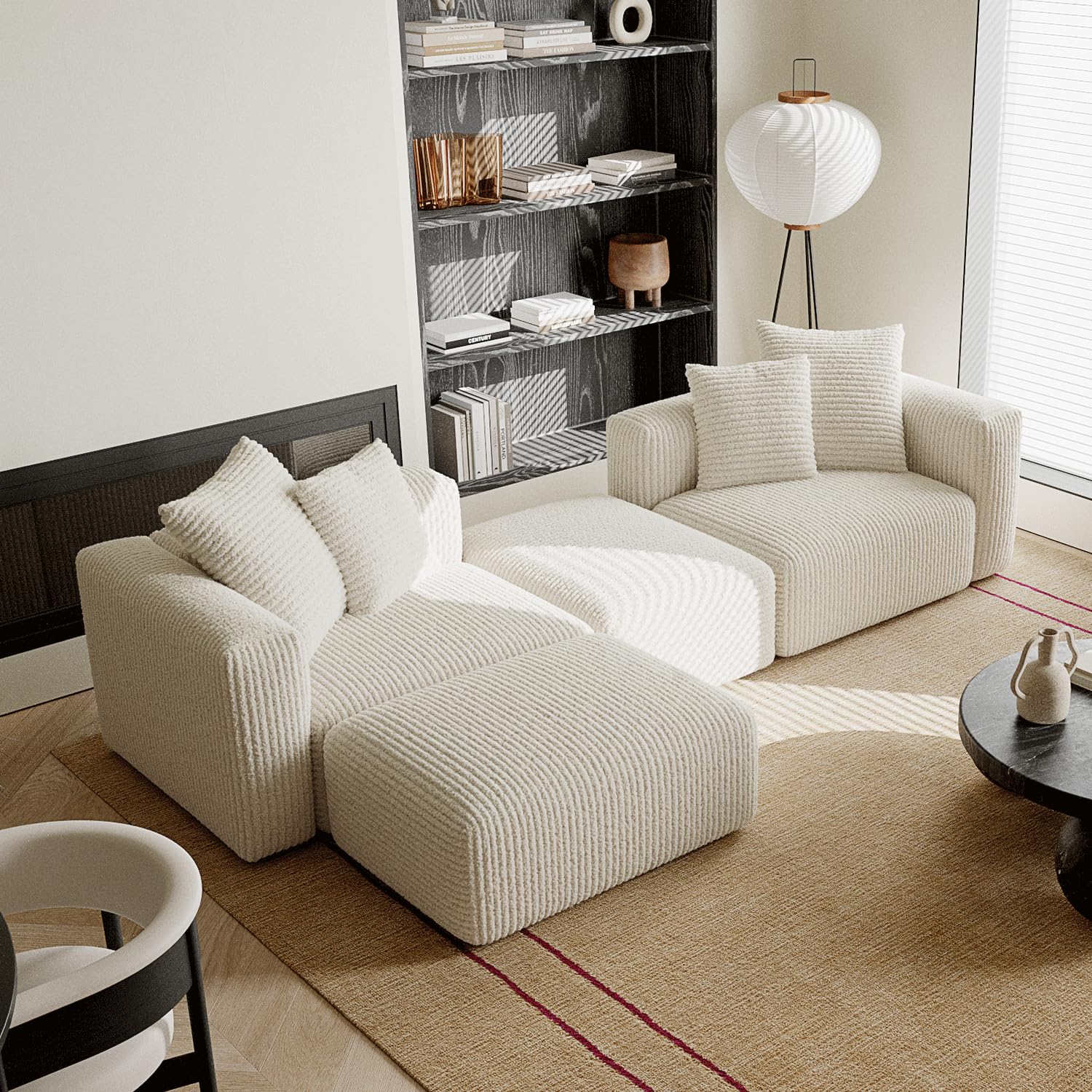 Amazon.com: Acanva Corduroy Convertible Modular L Shaped Sectional