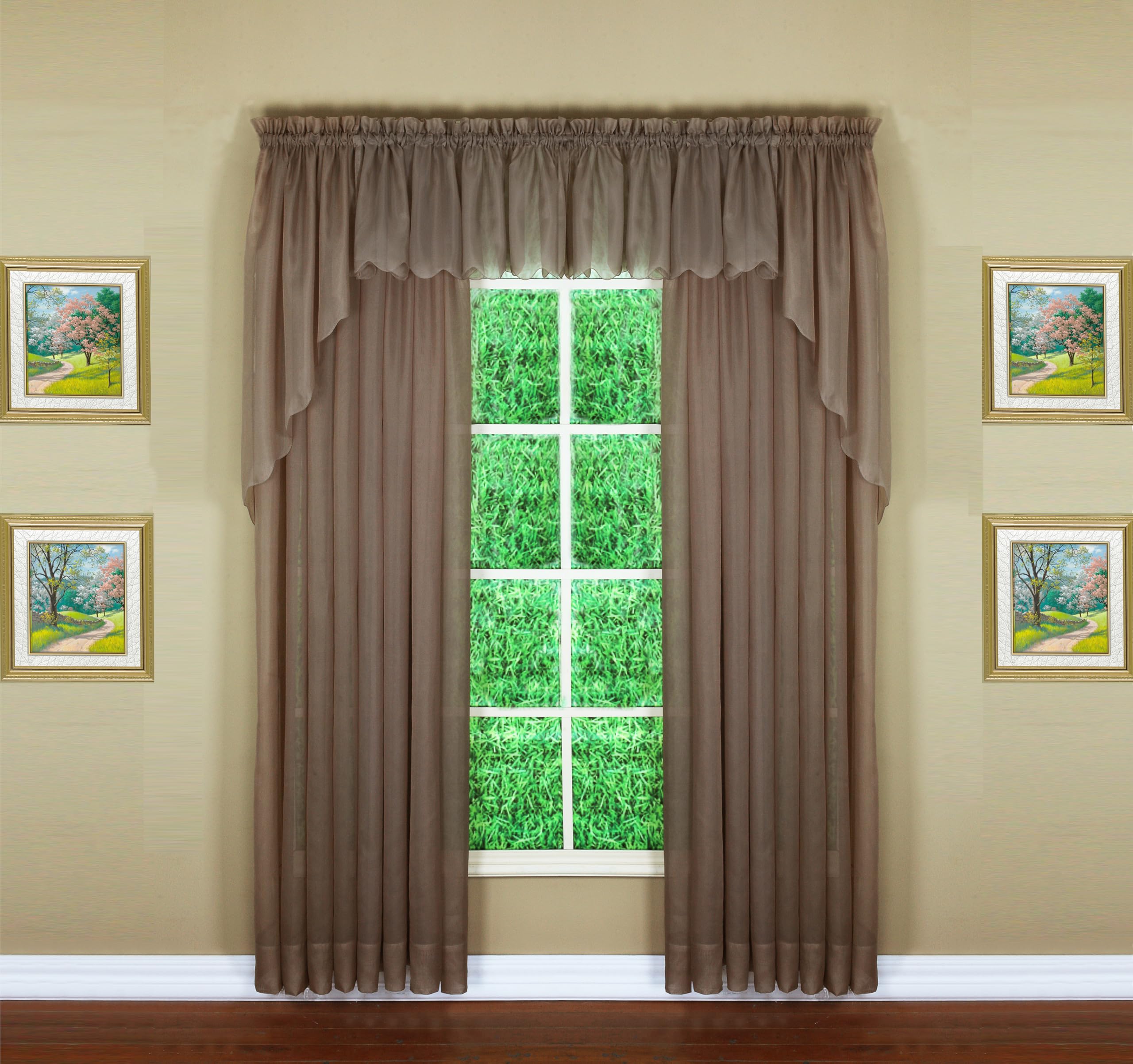 Today's Curtain Emelia Original Voile Panel 95", Taupe, 60" W x 95" L — image 1