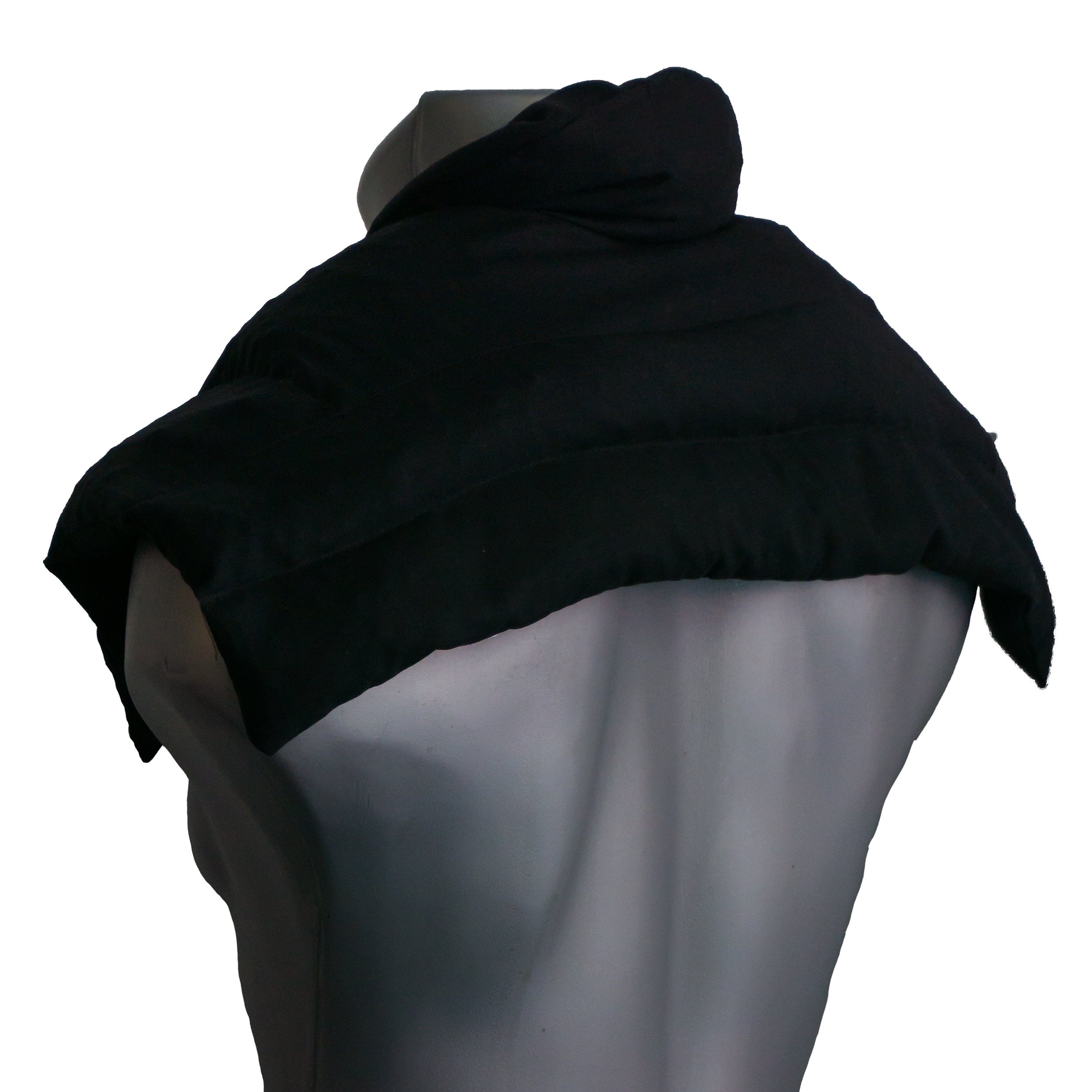 Cuscino termico cervicale XL con farro bio, per collo, spalle e schiena.(nero, Farro bio) Cuscino termico utilizabile caldo e freddo