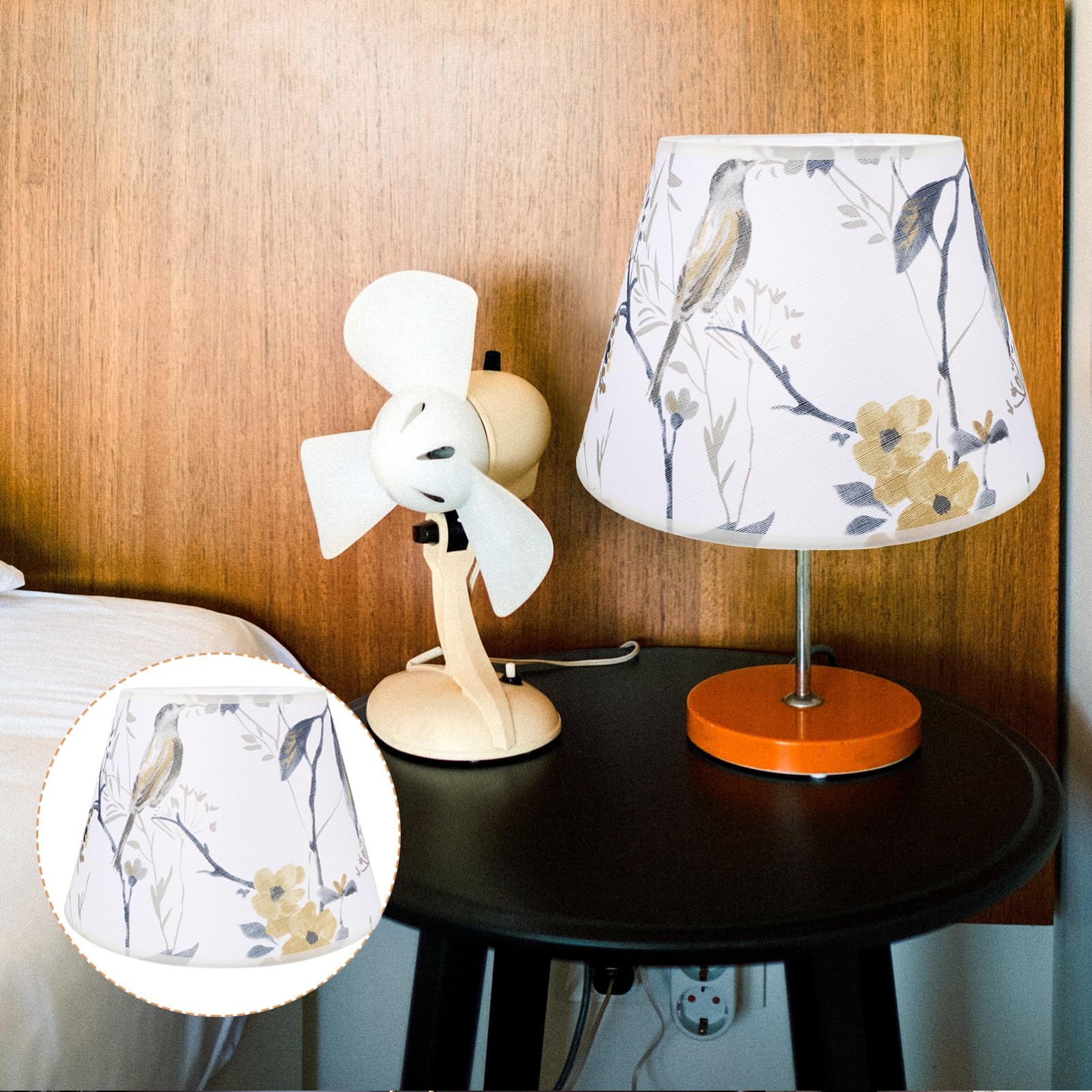 Abat-jour Tissu Fleuri Décoratif Pour Lampe De Bureau Accessoire Élégant Pour Lampe De Table Abat-jour De Remplacement