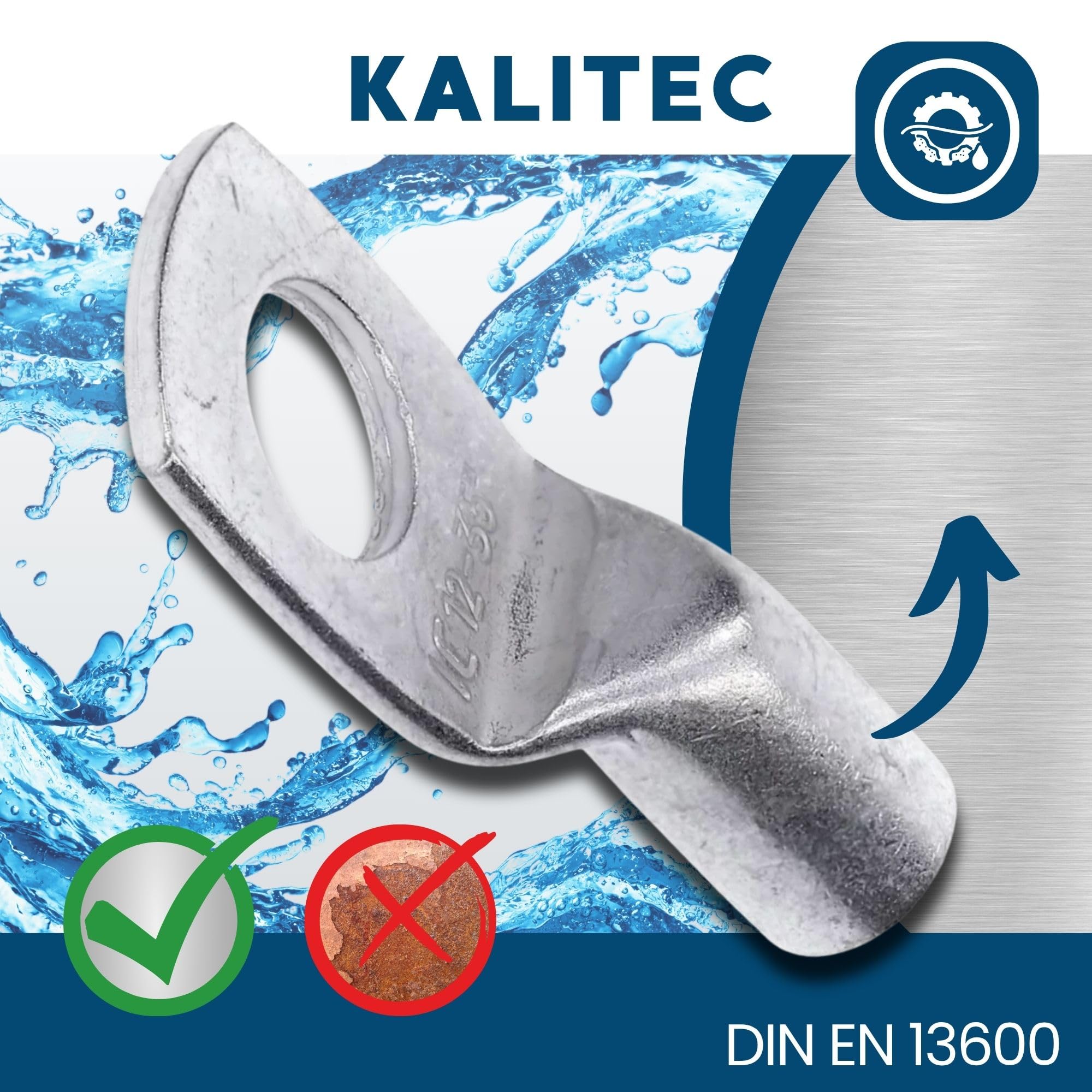 Lot De 10 Cosses à Sertir Kalitec Q35-10 35 Mm² M10 - Non Isolées