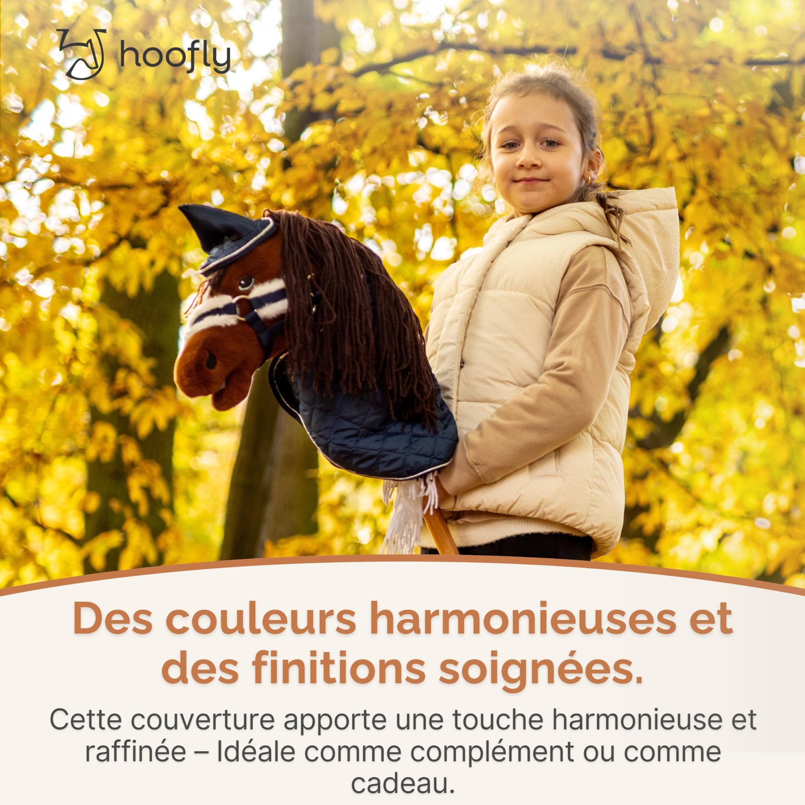 Accessoires Hobby Horse – Couverture en bleu, douce et résistante [certifiée TÜV], couverture Hobby Horse de haute qualité et élégante pour le jeu, l'entretien et l'entraînement