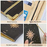 Vista 3 de Bienbee Libreta de servidor, libro de camarera. Libros de servidor para camarera, libro de camarero con bolsillo con cremallera para dinero. Libro