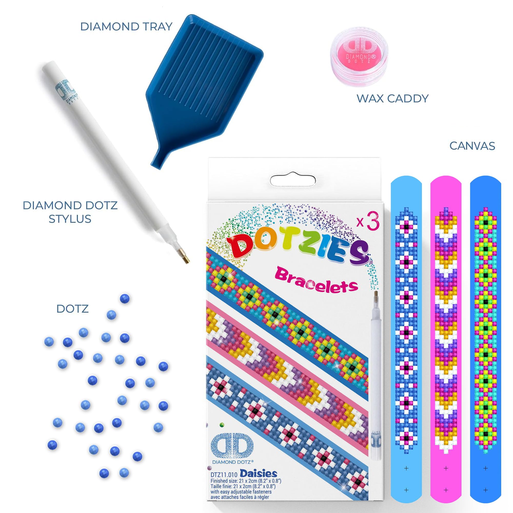 DIAMOND DOTZ DD1.009 - Original Diamond Painting Starter Set Emoji Smiley, Kreativset Mit 757 Diamant Mosaiksteinen, Malset Ca. 10 X 10 Cm, DIY Komplettset Für Kinder Ab 8 Jahren, Extra Funkelnd