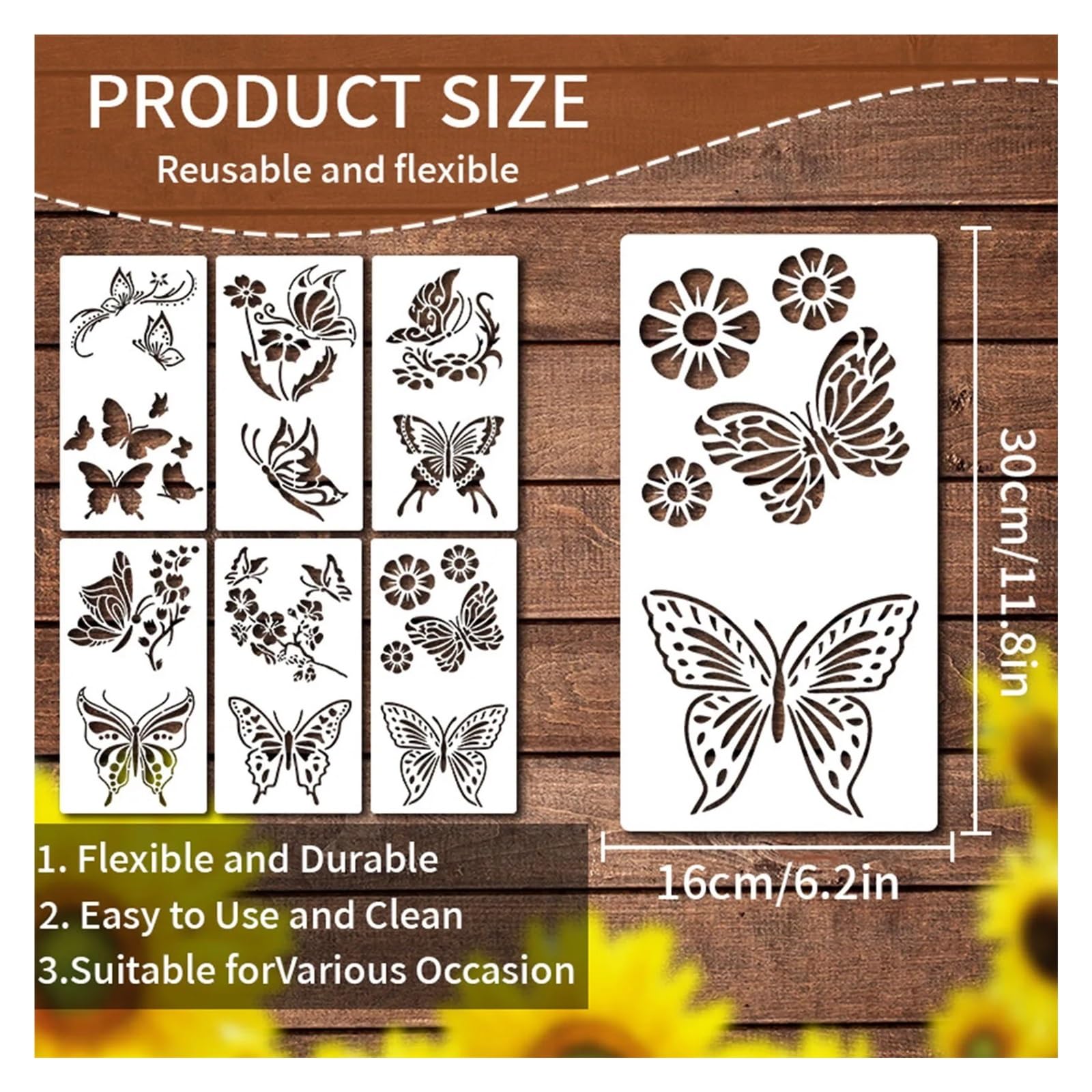 Pochoirs Pour Peinture Les Modèles De Peinture Fleurs Sauvages Peuvent Être Réutilisés