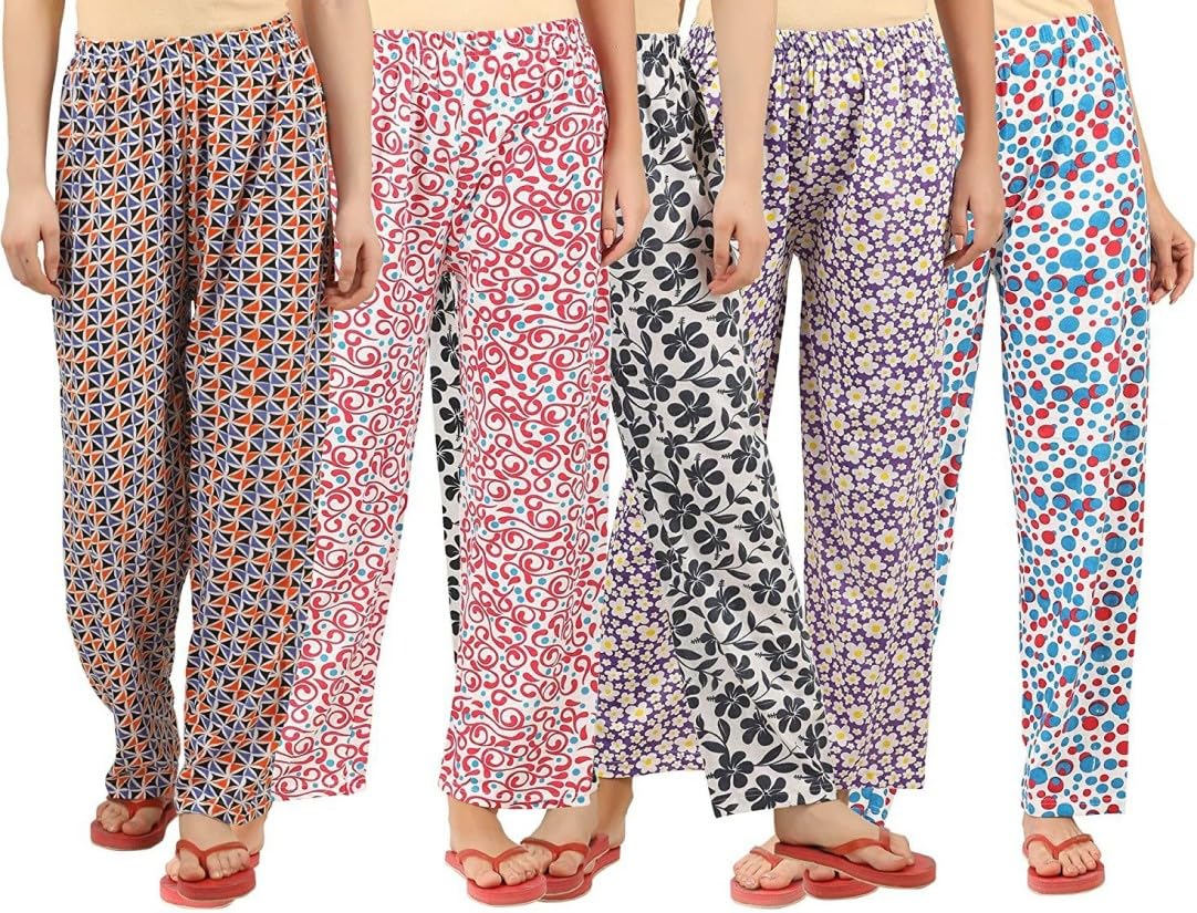 ladywillington Womens TrackPant Lower Fully Stretchable Free Size Cotton Printed Payjama/Lounge Wear– Soft Cotton Night Wear/Pyjama for Women(Pack of 5 Pcs),Prints May Vary (Assorted Pyjama)-picture-16