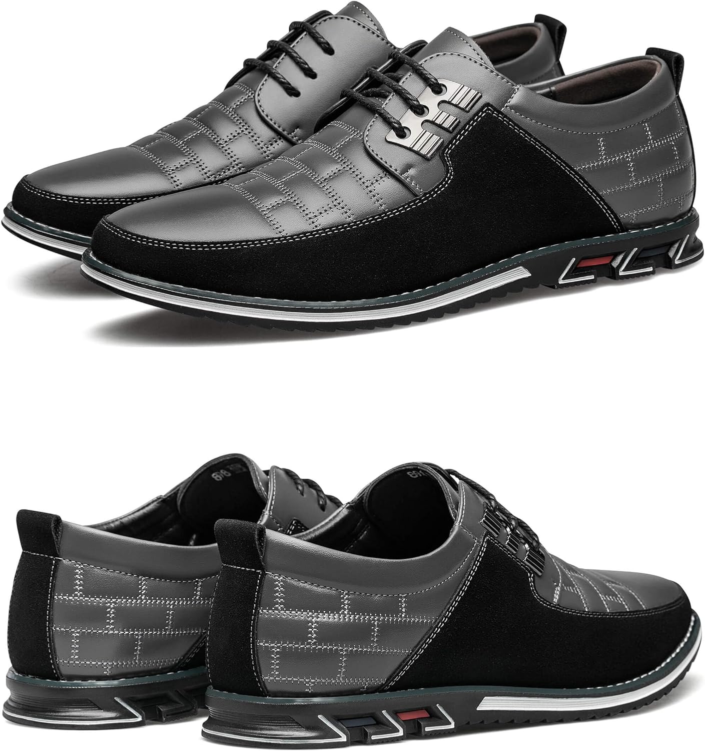 Men's Premium Leather Dress Shoes Comfort Business Casual Oxford Shoes Fashion Dress Sneakers Soft Loafers Derby Shoe for Office Working Walking Driving - Image 4