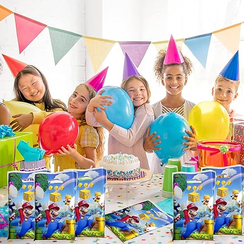 Miniatura 2 de JVRUXLU 30 bolsas de regalo para fiesta de Mario Mario decoraciones de fiesta de cumpleaños suministros Super Brothers fiesta de cumpleaños bolsas