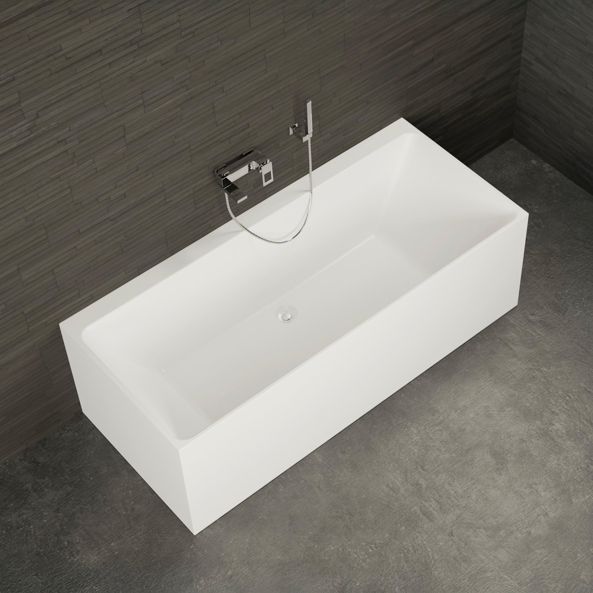 SPALINA Cobalt - Bañera Semi-exenta Mural L. 170 x l. 75 cm