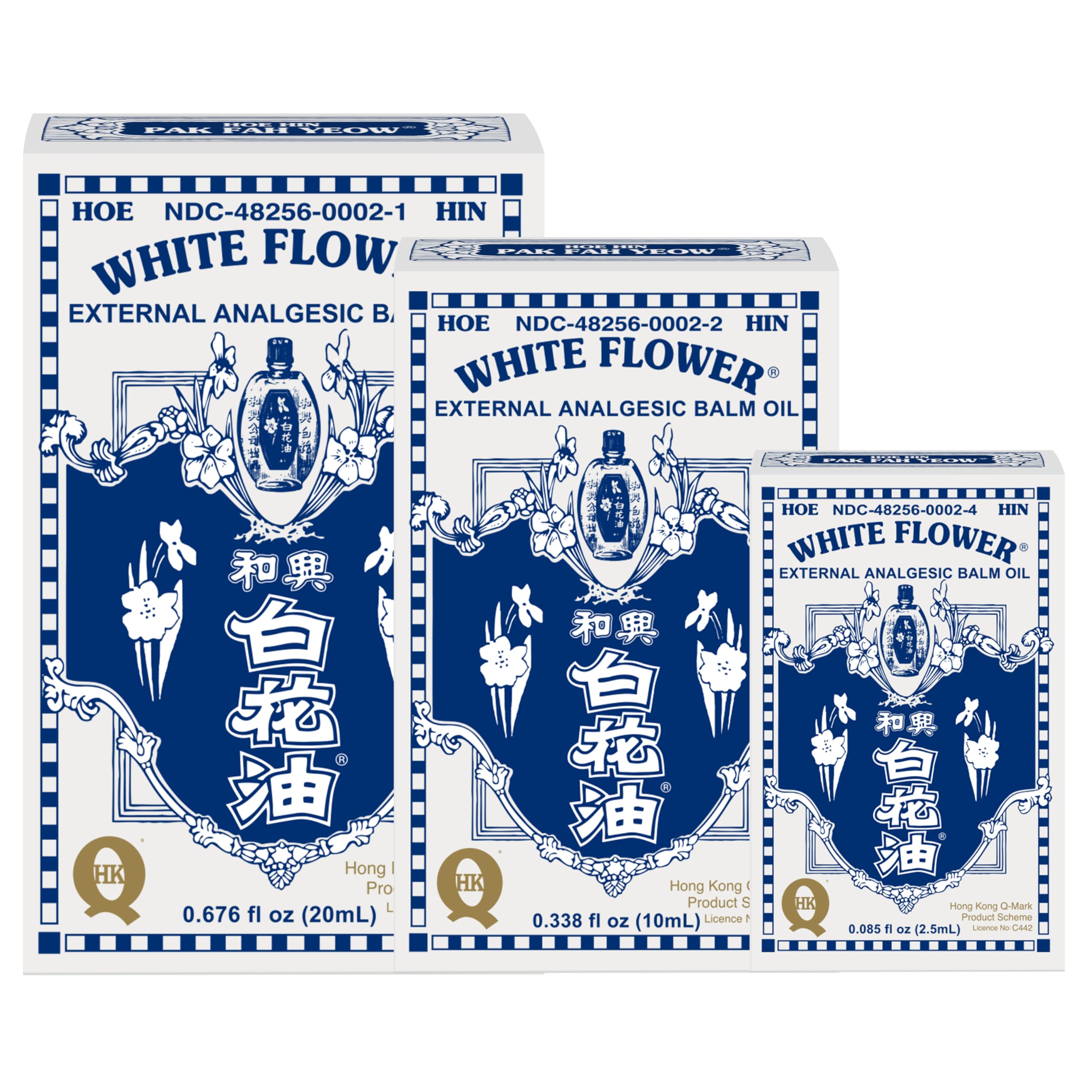 White Flower External Analgesic Balm Oil Combo（20ml+10ml+2.5ml, Muscle Joints Topical Arthritis Pain Relief, Eucalyptus Lavender Peppermint Massage Oil Authentic US Import(3 Pack)