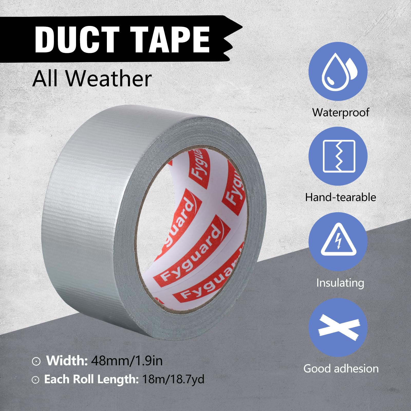 Duct tape / reparatietape 25meter wit 48mm