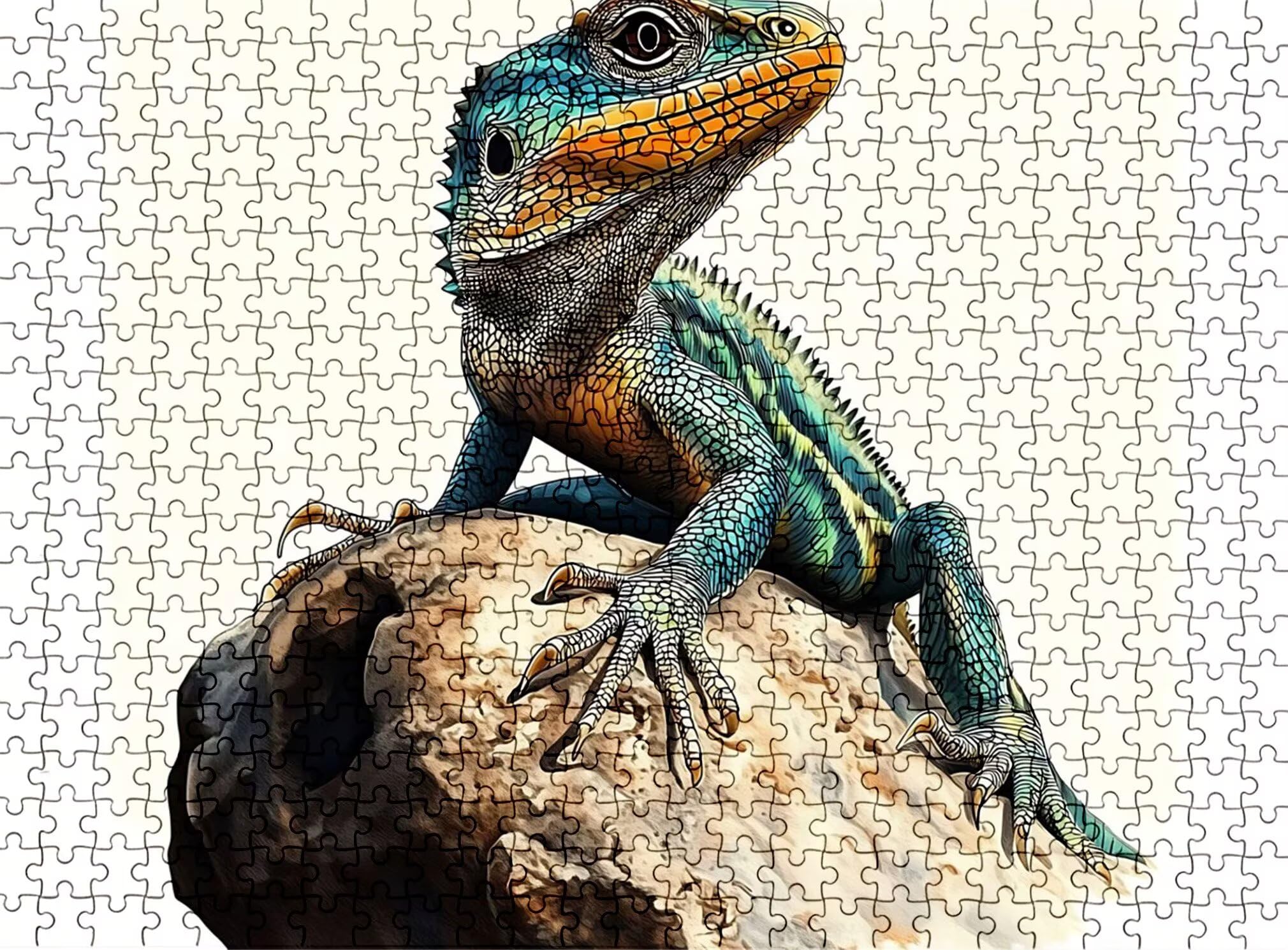 Puzzle 1500 Teile, Holzpuzzle Erwachsene - Impossible Puzzle 87 x 57 cm niffliges Denkspiel & Denksport für Frauen & Männer, Familienspiel für Spieleabende, Geschenk für Frauen Tier Eidechse w0-175
