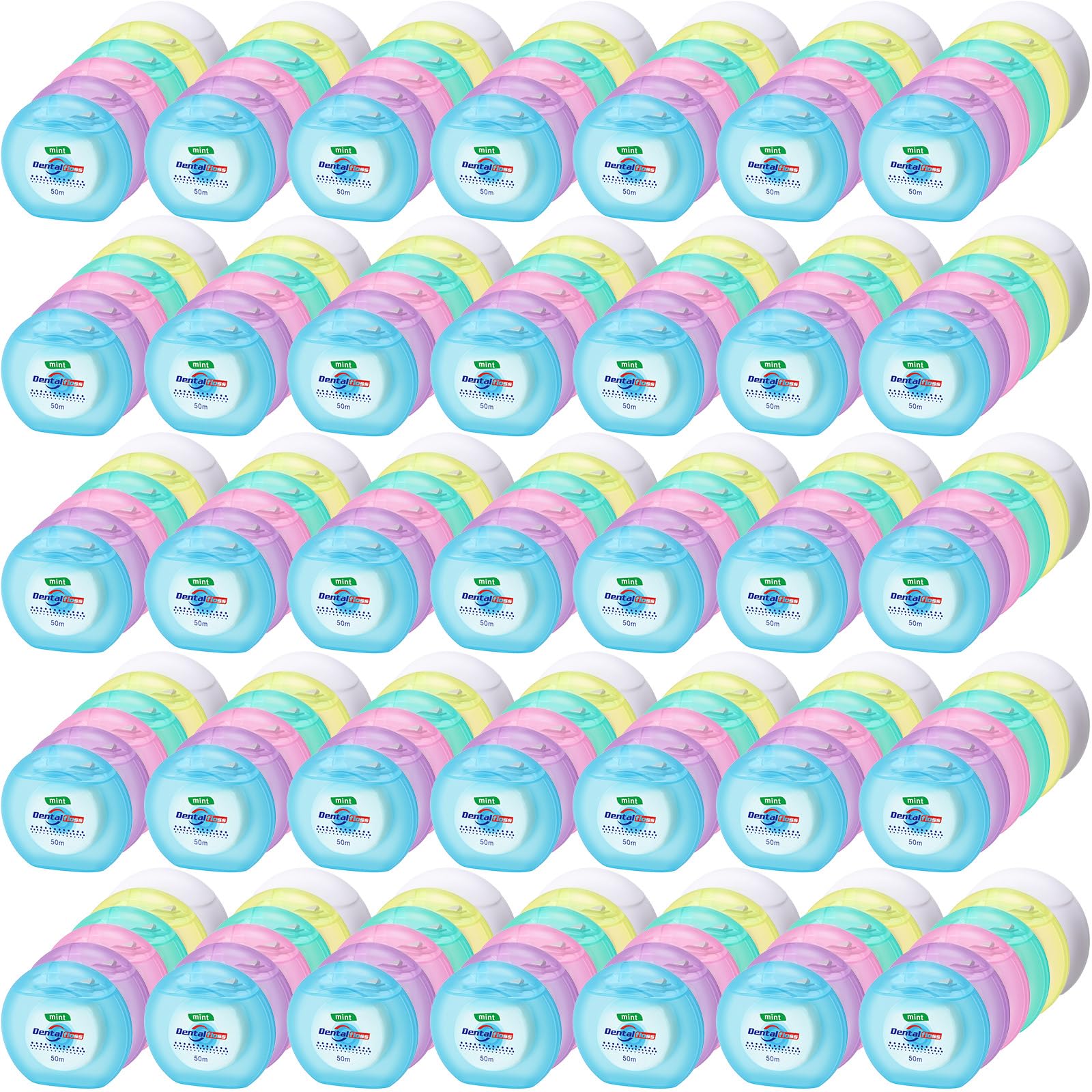 Geiserailie 96 Pack Dental Floss Bulk Mint Flavored Floss 50m Each Travel Dental String Oral Care for Teeth