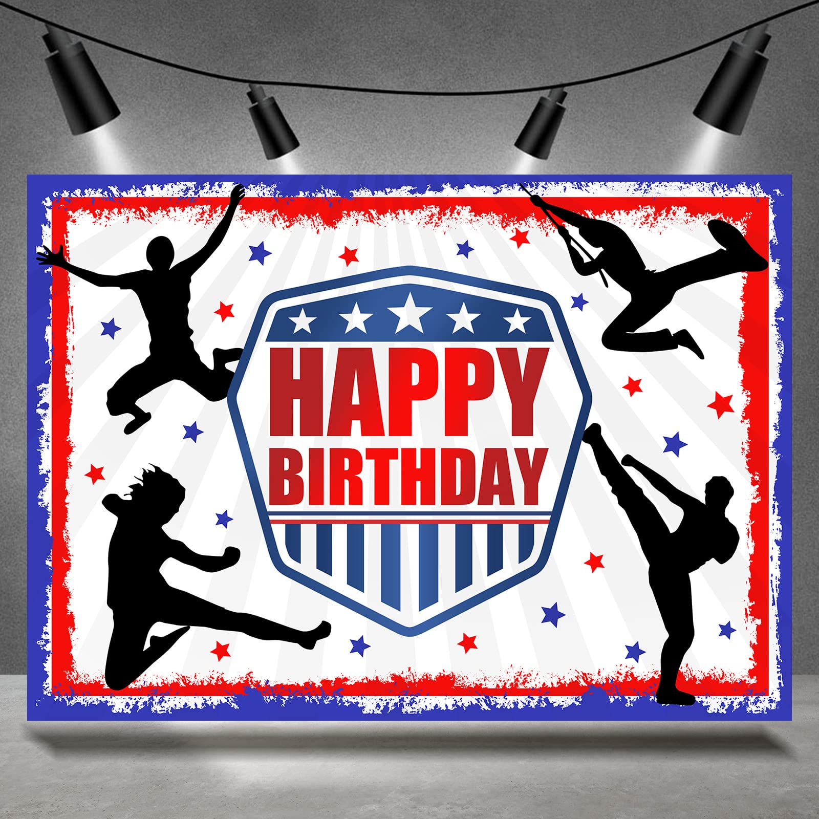 Rsuuinu Ninja Birthday Backdrop - Japan Katana Samurai Warrior Photography Background Boys Kids Happy Birthday Party Banner Supplies Decorations for