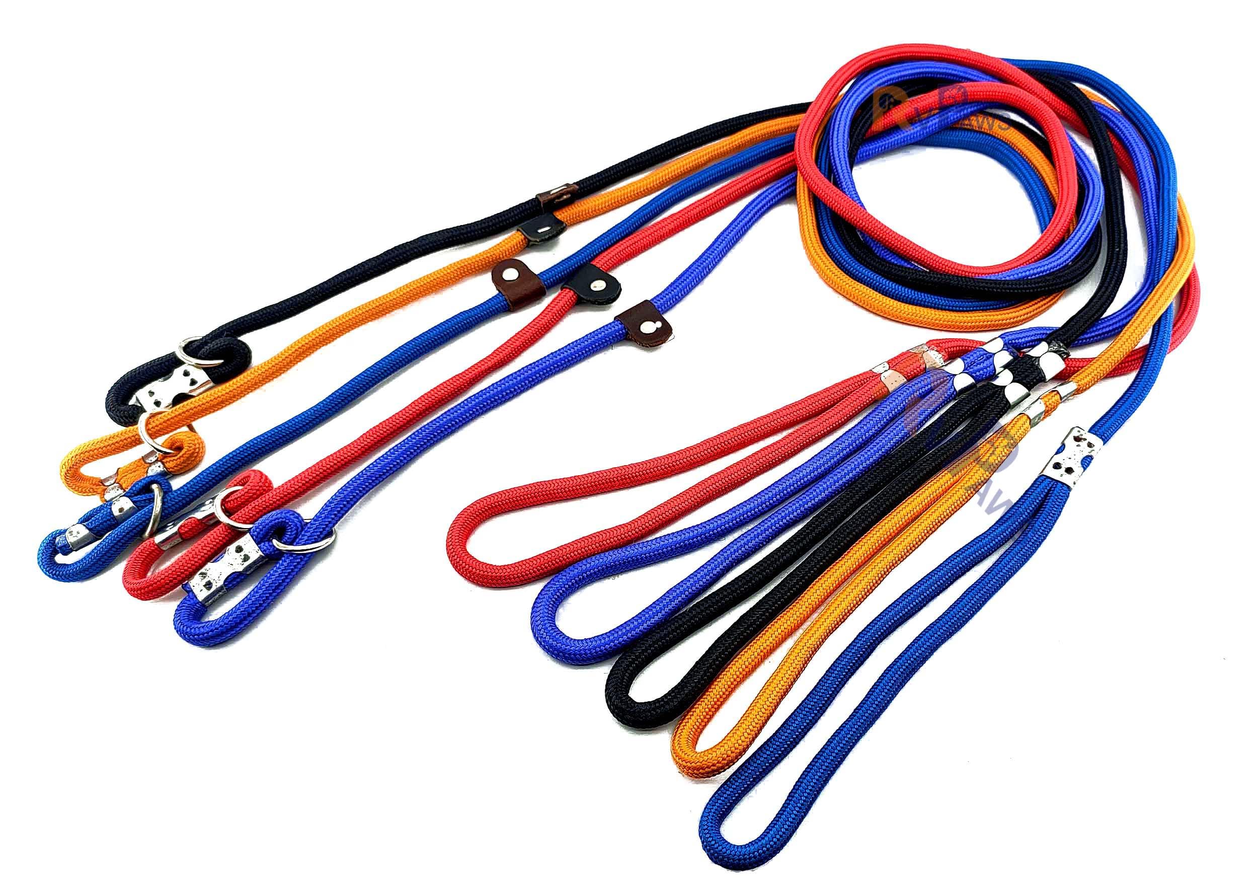 Woofy Adjustable Slip Lead for Dog Training – Durable Soft Nylon Rope with Cord-Style Loop, Strong & Comfortable for Walking & Obedience Training – Color May Vary (1 Pcs)