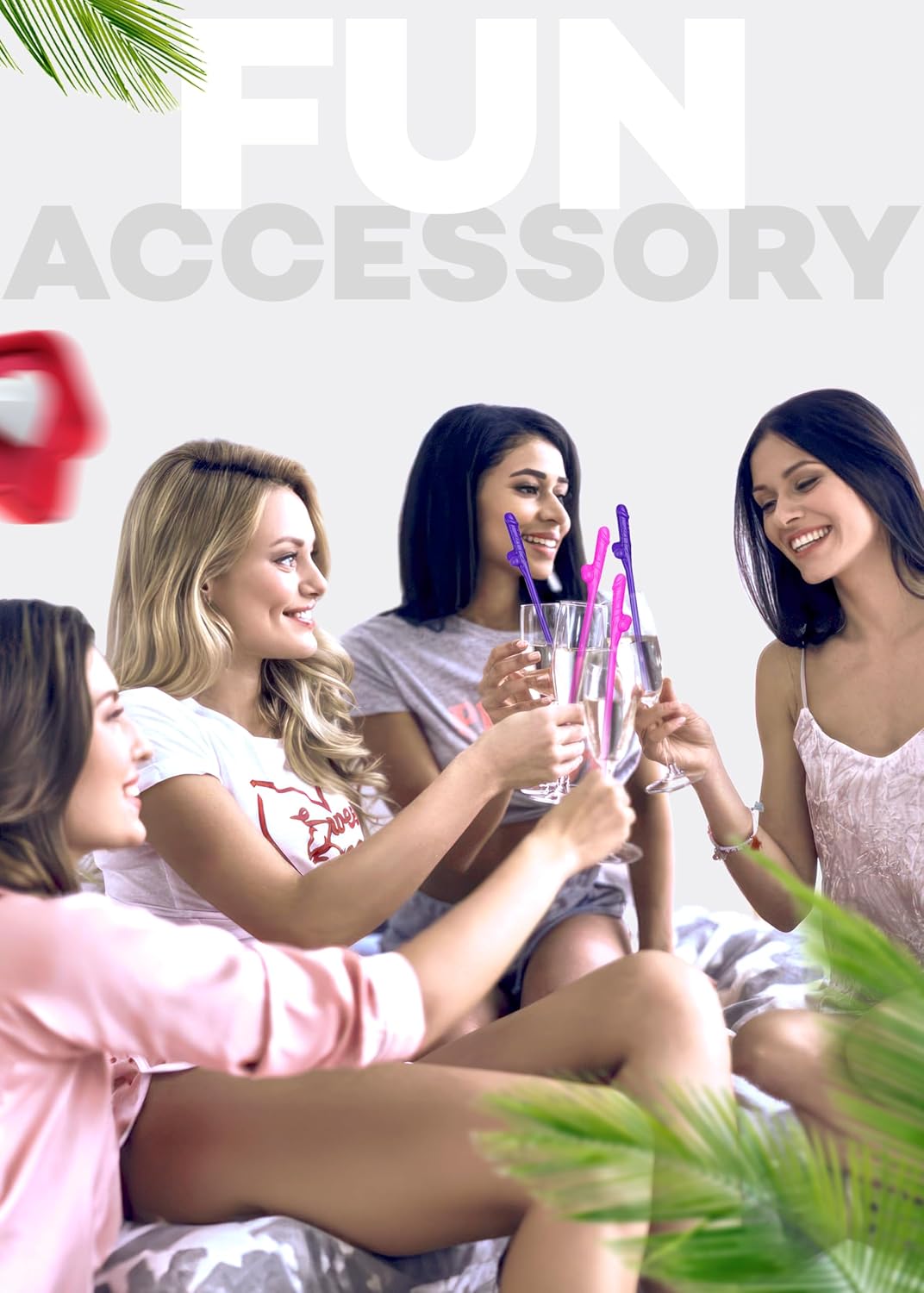 Bachelorette Pennis Straws 10 Pcs with Party Confetti Pack, Funny Willy Drinking Straws, Crazy Hen Night Party Favors