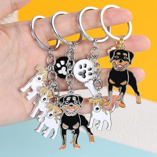 Miniatura 5 de Llavero para perro, llavero de automóvil, bonito llavero de metal portátil, regalo para amantes de las mascotas, cumpleaños, tema de cachorro