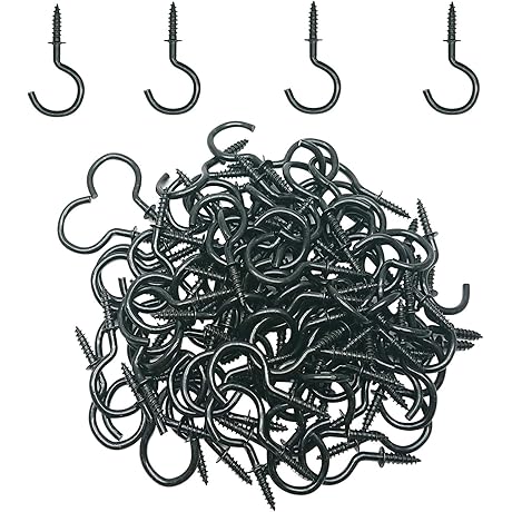 Goiio 100 Pack 1 Inch Black Tea Cup Hooks