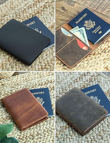 Miniatura 3 de Handcrafted Genuine Leather Wallets, Minimalist Cardholders, and Passport Covers, Handmade Gift Chestnut Passport Cover