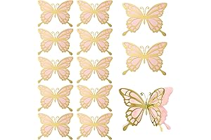 Exquisite Pink and Gold Butterfly Decor: Transform Your Space into a Whimsical Haven