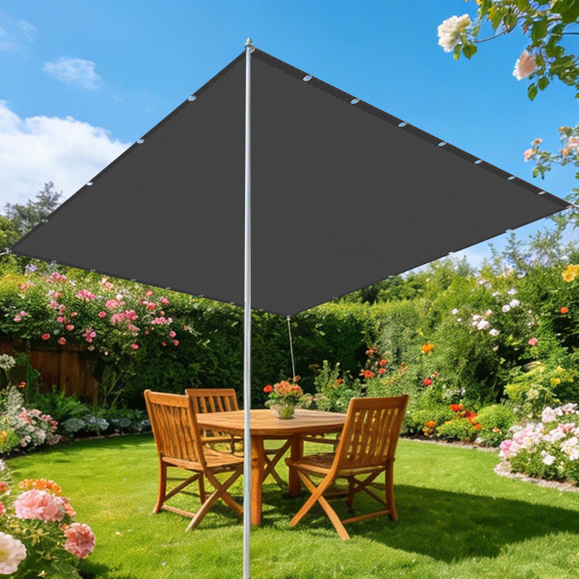 Voiles d'ombrage imperméable 340x500 cm gris foncé pour grand jardin